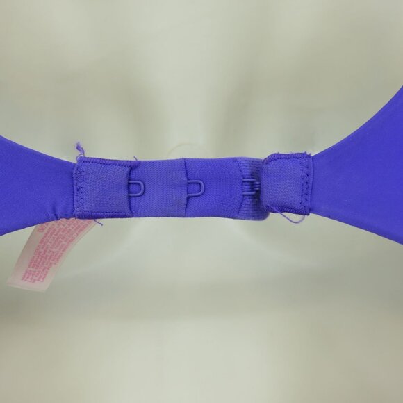 Victorias Secret 32B Push Up Bra Solid Purple Underwire Padded Bow Accent Sexy - Picture 6 of 14